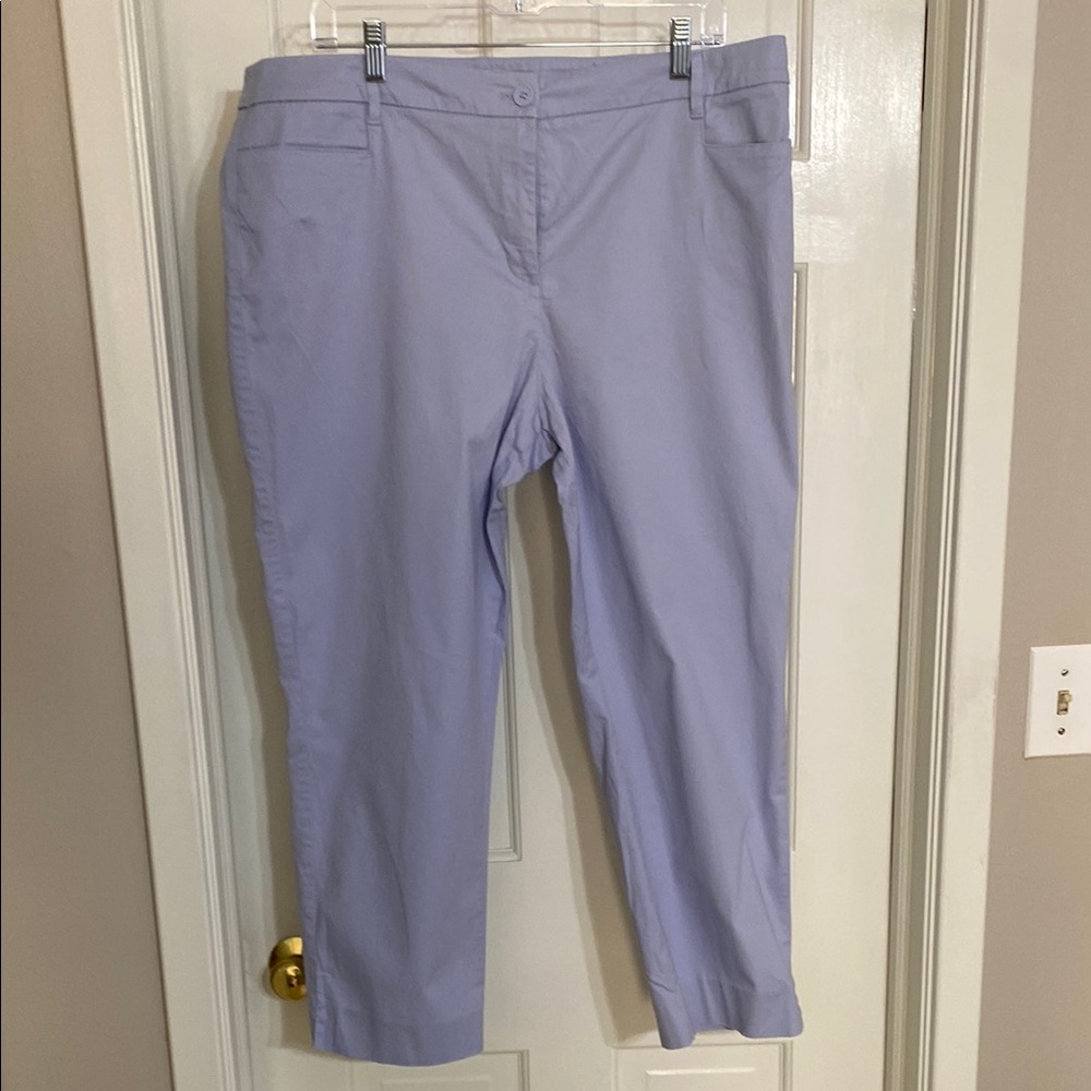 Talbots Light Blue Cropped Pants Size 16